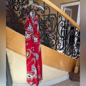 Women's red  High-Low Slip Dress
